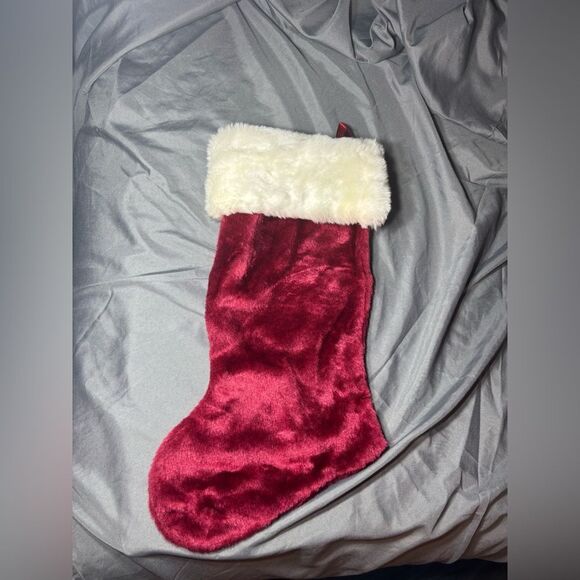 ☃️❄️☃️ Red Christmas Stocking with White Faux Fur Cuff EPC - Picture 3 of 3